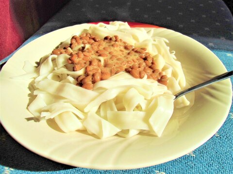 納豆ポン酢かけうどん